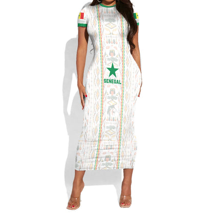 Custom Senegal Football 2026 Short Sleeve Bodycon Dress Car Rapide-Inspired Pattern