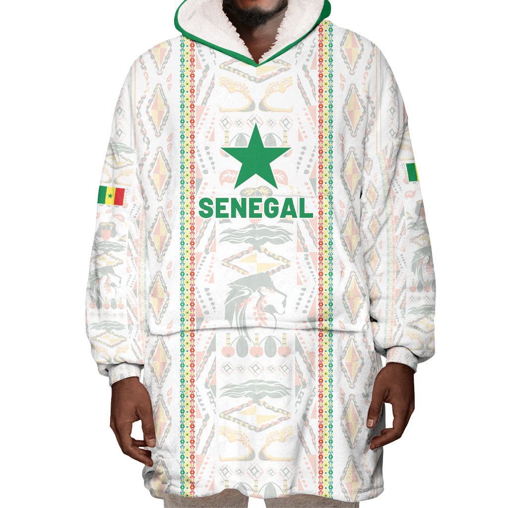 Custom Senegal Football 2026 Wearable Blanket Hoodie Car Rapide-Inspired Pattern