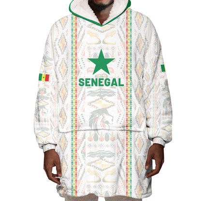 Custom Senegal Football 2026 Wearable Blanket Hoodie Car Rapide-Inspired Pattern