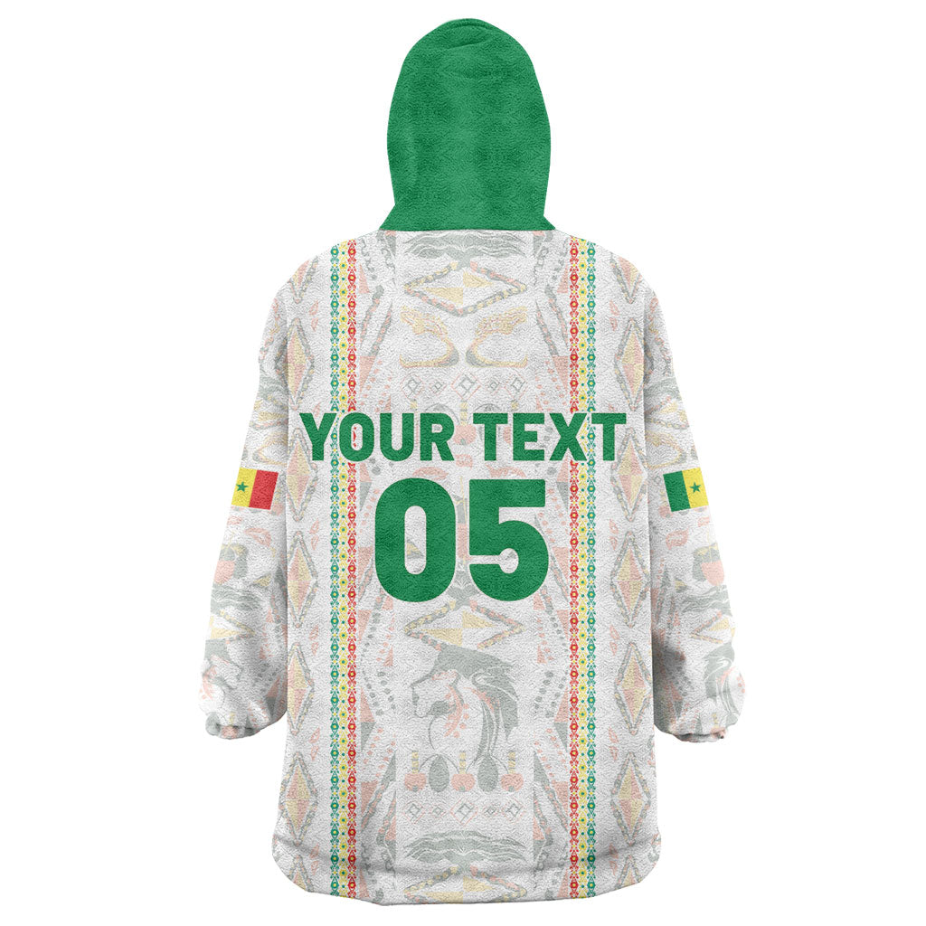 Custom Senegal Football 2026 Wearable Blanket Hoodie Car Rapide-Inspired Pattern