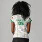 Custom Senegal Football 2026 Women V-Neck T-Shirt Car Rapide-Inspired Pattern