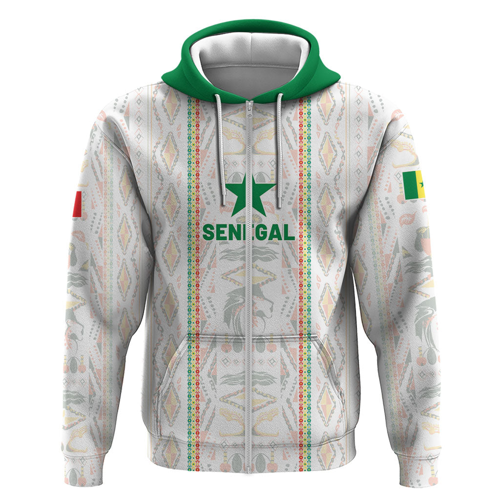 Custom Senegal Football 2026 Zip Hoodie Car Rapide-Inspired Pattern