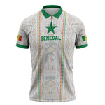 Custom Senegal Football 2026 Zipper Polo Shirt Car Rapide-Inspired Pattern