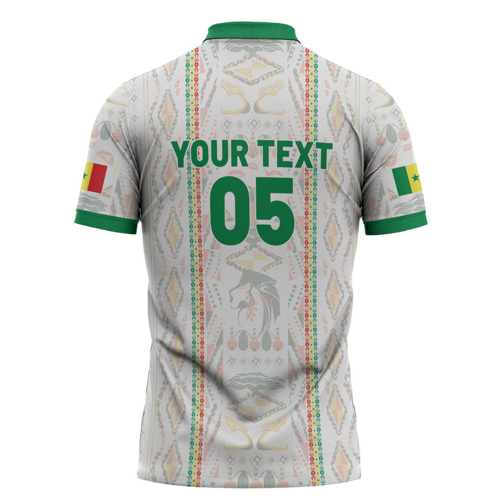 Custom Senegal Football 2026 Zipper Polo Shirt Car Rapide-Inspired Pattern