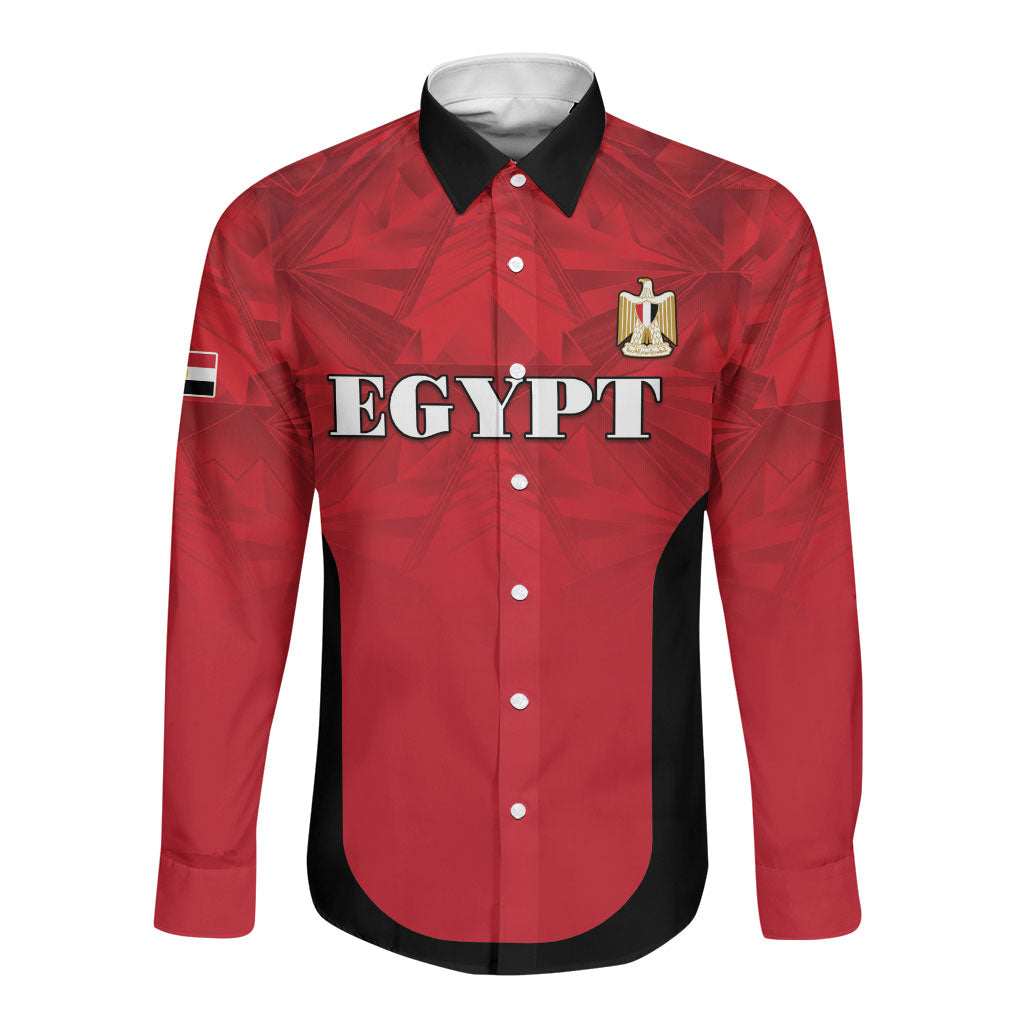 Custom Egypt Football 2026 Long Sleeve Button Shirt Go Pharaohs Special Style