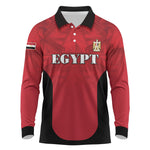 Custom Egypt Football 2026 Long Sleeve Polo Shirt Go Pharaohs Special Style