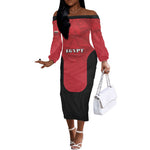Custom Egypt Football 2026 Off The Shoulder Long Sleeve Dress Go Pharaohs Special Style