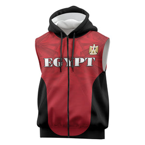 Custom Egypt Football 2026 Sleeveless Zip Hoodie Go Pharaohs Special Style