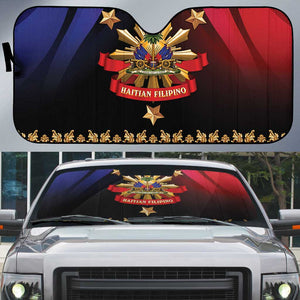 Haiti And Philippines Auto Sun Shade Haitian Filipino Heritage Crest