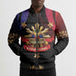 Personalized Haiti And Philippines Bomber Puffer Jacket Haitian Filipino Heritage Crest