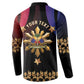 Personalized Haiti And Philippines Button Sweatshirt Haitian Filipino Heritage Crest