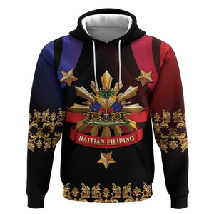 Personalized Haiti And Philippines Hoodie Haitian Filipino Heritage Crest