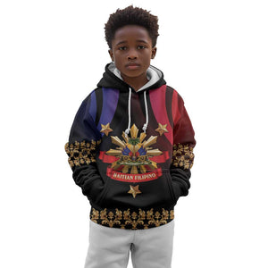 Personalized Haiti And Philippines Kid Hoodie Haitian Filipino Heritage Crest