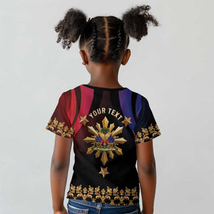 Personalized Haiti And Philippines Kid T shirt Haitian Filipino Heritage Crest