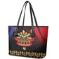 Haiti And Philippines Leather Tote Bag Haitian Filipino Heritage Crest