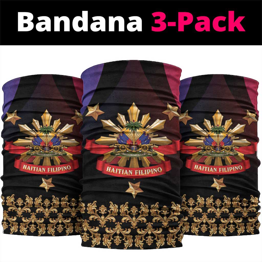 Haiti And Philippines Neck Gaiter Haitian Filipino Heritage Crest