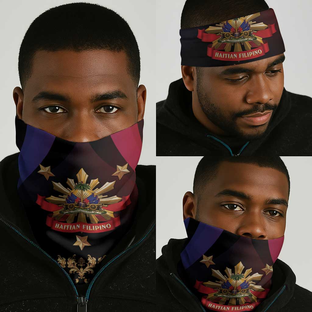 Haiti And Philippines Neck Gaiter Haitian Filipino Heritage Crest