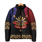 Personalized Haiti And Philippines Padded Jacket Haitian Filipino Heritage Crest