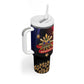 Personalized Haiti And Philippines Tumbler With Handle Haitian Filipino Heritage Crest