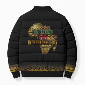 Juneteenth 1865 Bomber Puffer Jacket Freedom Ain't Free