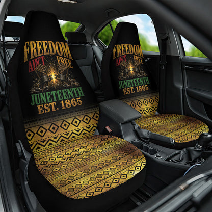 Juneteenth 1865 Car Seat Cover Freedom Ain't Free