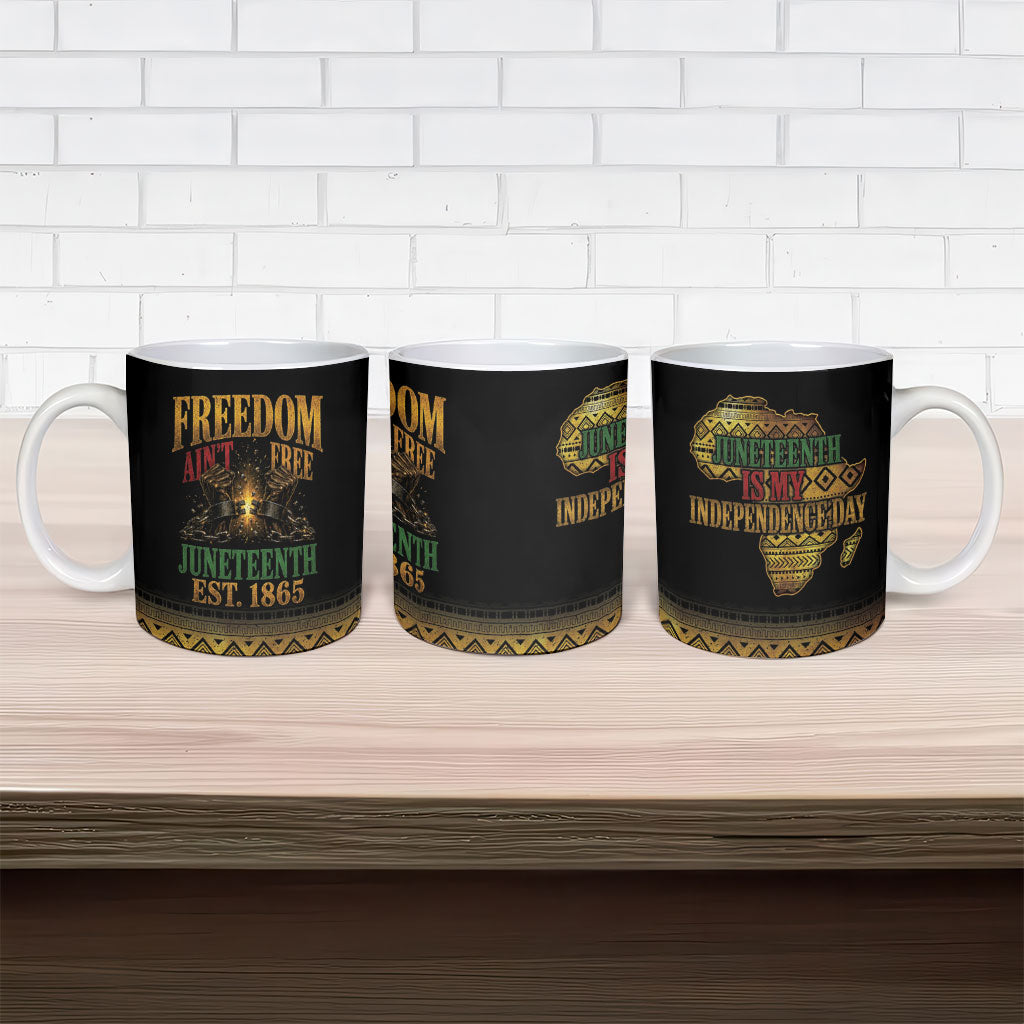 Juneteenth 1865 Ceramic Mug Freedom Ain't Free