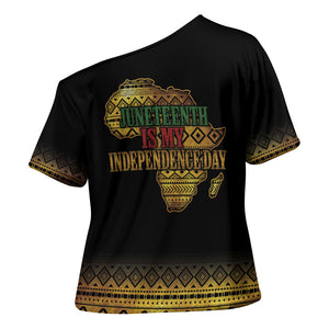 Juneteenth 1865 Cross Shoulder Shirt Freedom Ain't Free
