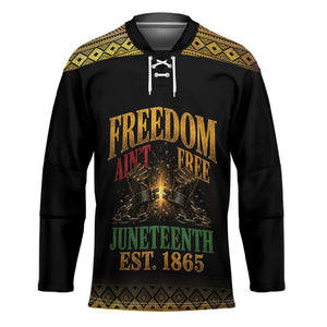 Juneteenth 1865 Hockey Jersey Freedom Ain't Free