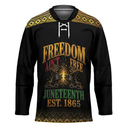 Juneteenth 1865 Hockey Jersey Freedom Ain't Free