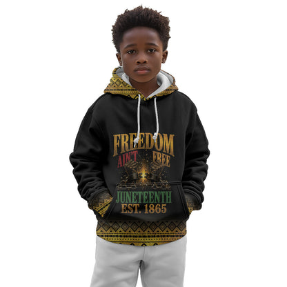 Juneteenth 1865 Kid Hoodie Freedom Ain't Free