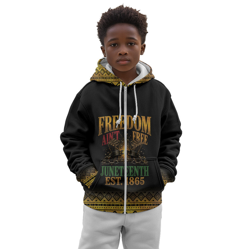 Juneteenth 1865 Kid Hoodie Freedom Ain't Free