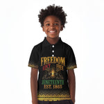 Juneteenth 1865 Kid Polo Shirt Freedom Ain't Free