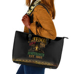 Juneteenth 1865 Leather Tote Bag Freedom Ain't Free