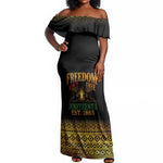 Juneteenth 1865 Off Shoulder Maxi Dress Freedom Ain't Free