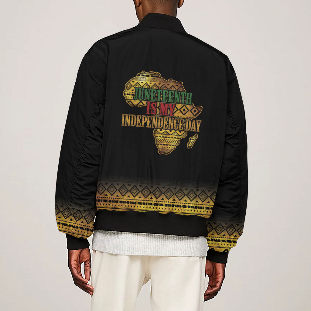 Juneteenth 1865 Sleeve Zip Bomber Jacket Freedom Ain't Free