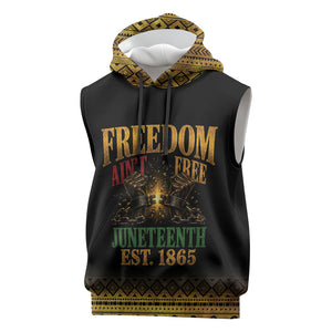 Juneteenth 1865 Sleeveless Hoodie Freedom Ain't Free