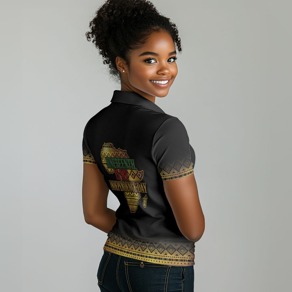 Juneteenth 1865 Women Polo Shirt Freedom Ain't Free