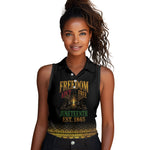 Juneteenth 1865 Women Sleeveless Polo Shirt Freedom Ain't Free