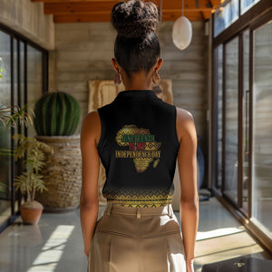 Juneteenth 1865 Women Sleeveless Polo Shirt Freedom Ain't Free