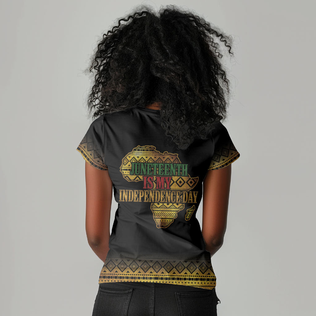 Juneteenth 1865 Women V-Neck T-Shirt Freedom Ain't Free