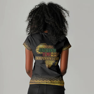 Juneteenth 1865 Women V-Neck T-Shirt Freedom Ain't Free