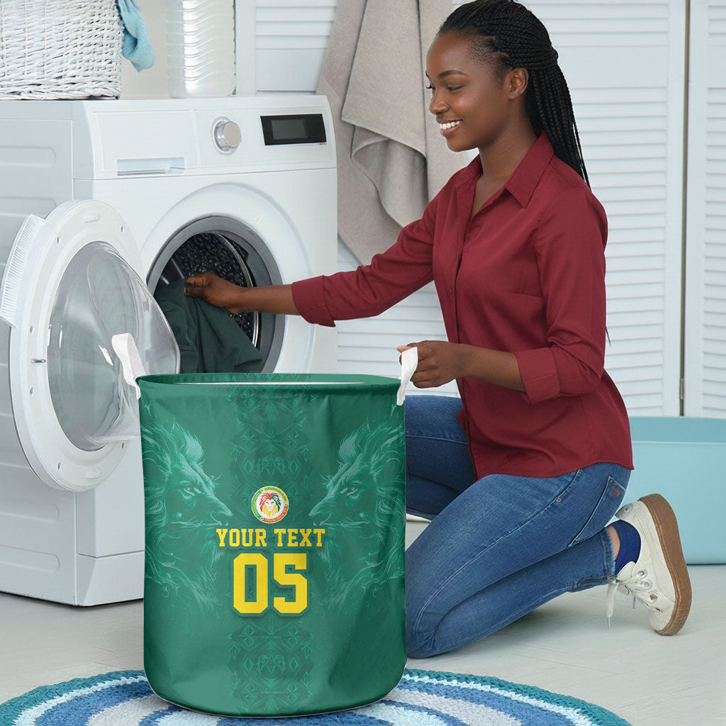 Custom Senegal Football Laundry Basket Lions Of Teranga Sporty Style