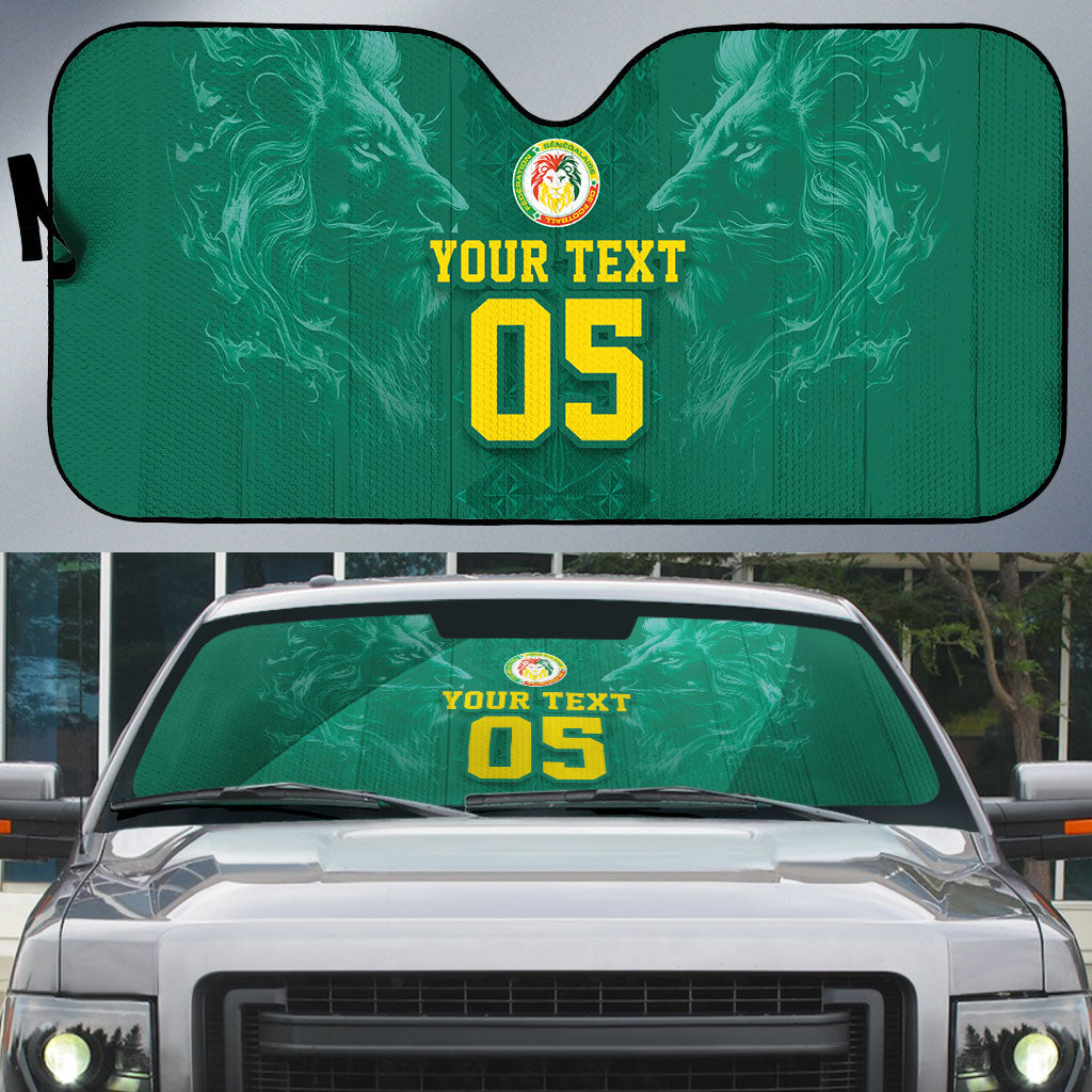 Custom Senegal Football Auto Sun Shade Lions Of Teranga Sporty Style