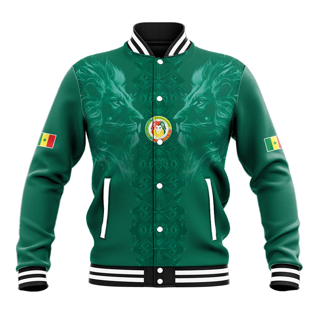 Custom Senegal Football Baseball Jacket Lions Of Teranga Sporty Style