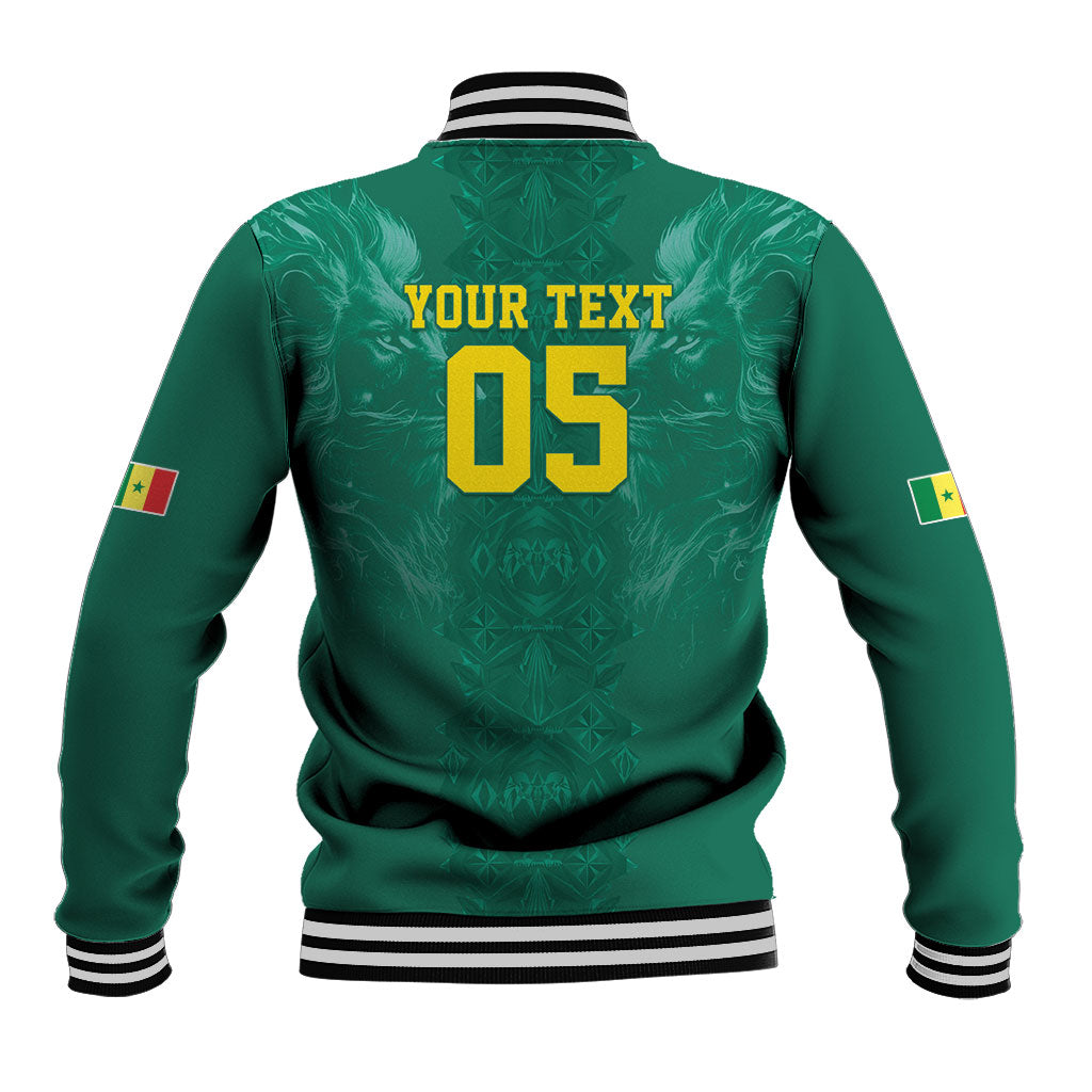 Custom Senegal Football Baseball Jacket Lions Of Teranga Sporty Style