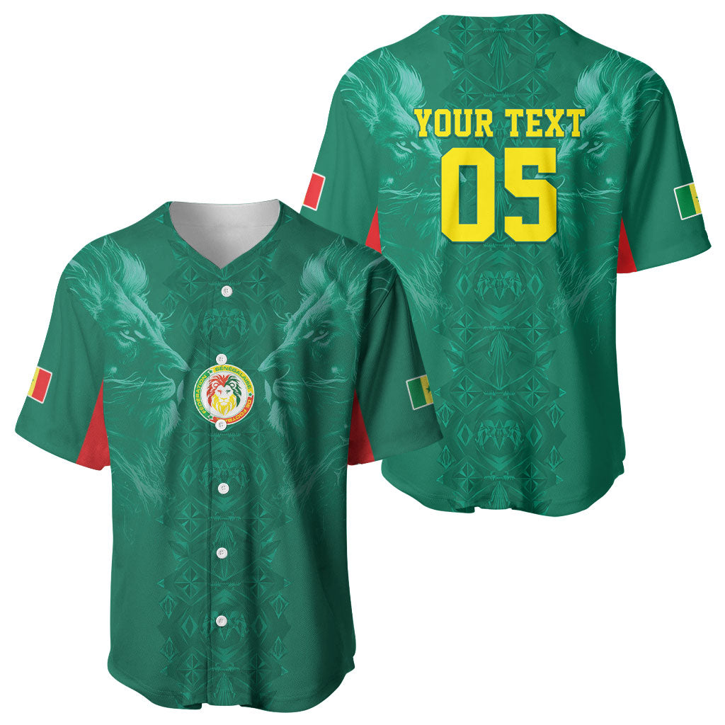 Custom Senegal Football Baseball Jersey Lions Of Teranga Sporty Style