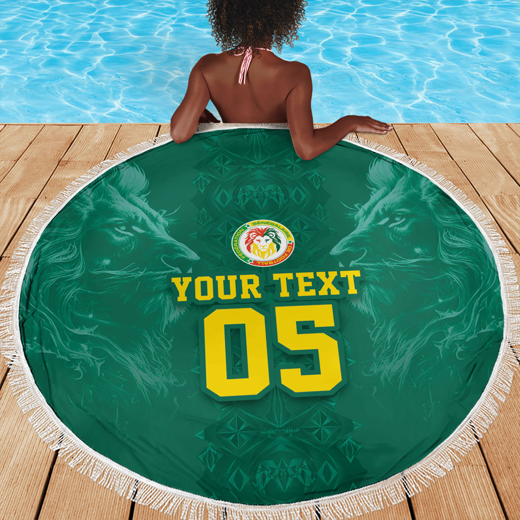 Custom Senegal Football Beach Blanket Lions Of Teranga Sporty Style