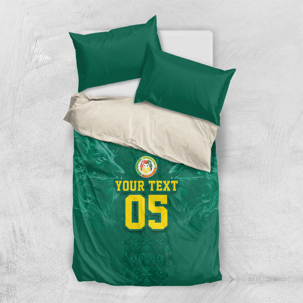 Custom Senegal Football Bedding Set Lions Of Teranga Sporty Style