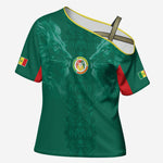 Custom Senegal Football Cross Shoulder Shirt Lions Of Teranga Sporty Style