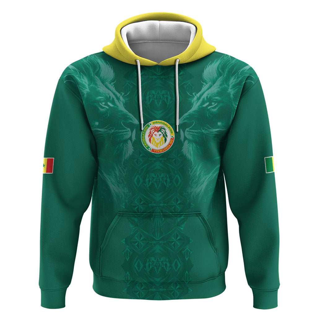 Custom Senegal Football Hoodie Lions Of Teranga Sporty Style
